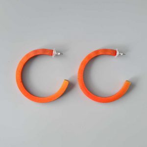 Handmade large hoop earrings in shimmering bright orange with ombre effect. Titanium posts.